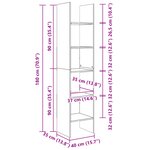 vidaXL Bibliothèque chêne artisanal 40 x 35 x 180 cm Bois d'ingénierie