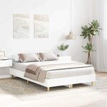 vidaXL Cadre de lit Blanc 137 x 190 cm Bois d'ingénierie