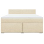 vidaXL Sommier à lattes de lit avec matelas Crème 180x200 cm Tissu