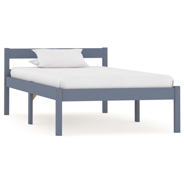 vidaXL Cadre de lit sans matelas gris bois massif de pin 100x200 cm