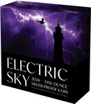 Pièce de monnaie en Argent 1 Dollar g 31.1 (1 oz) Millésime 2024 ELECTRIC SKY