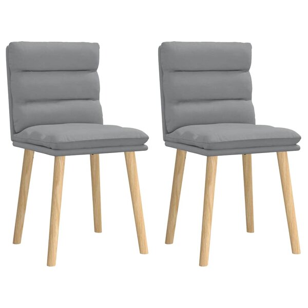 vidaXL Chaises à manger lot de 2 gris clair tissu