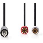 Câble Audio Stéréo 3,5 mm Mâle - 2x RCA Femelles 0,2 m Noir NEDIS