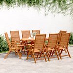 vidaXL Chaises inclinables de jardin lot de 8 bois massif acacia