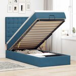 vidaXL Cadre de lit ottoman avec matelas bleu foncé 90x200 cm velours