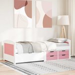vidaXL Lit de jour et 5 tiroirs sans matelas IRUN blanc rose 90x200 cm
