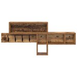 vidaXL Porte-manteau mural avec étagère Bois ancien 100 x 12 x 43.5 cm
