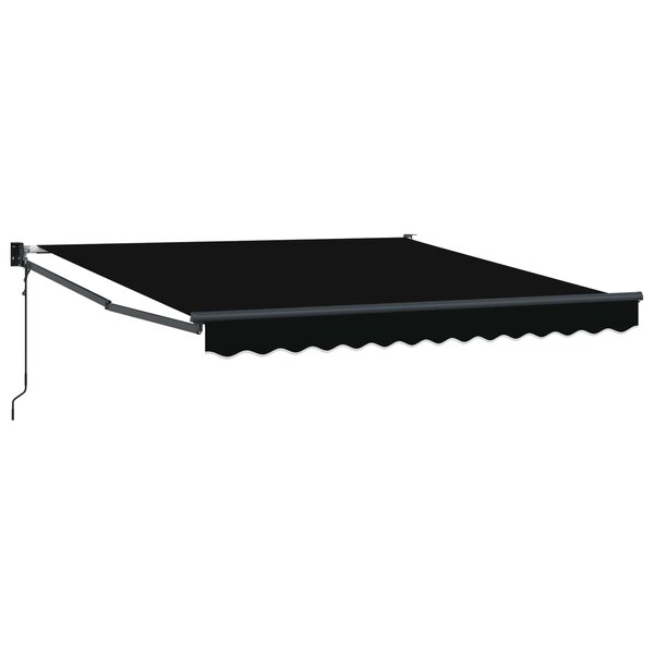 vidaXL Auvent rétractable Noir 350 x 250 cm Polyester et métal