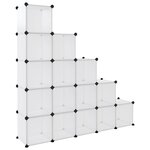 vidaXL Cubes de rangement 15 Pièces Transparent PP