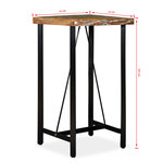 vidaXL Ensemble de bar 3 Pièces Bois massif recyclé et cuir véritable