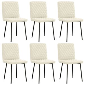 vidaXL Chaises à manger lot de 6 crème velours