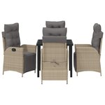 vidaXL Ensemble de salle à manger pour jardin 5 Pièces Beige Poly rotin