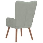 vidaXL Chaise de relaxation Gris clair Velours