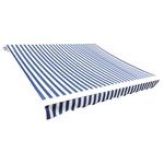 vidaXL Toit d'auvent Toile Bleu et blanc 3x2 5 m (Cadre non inclus)
