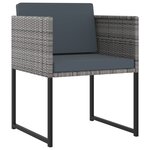Salon de jardin meuble d'extérieur ensemble de mobilier 11 pièces avec coussins résine tressée gris 02_0015413