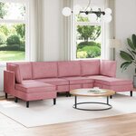 vidaXL Ensemble de meubles pour le salon 6 Pièces Rose Velours