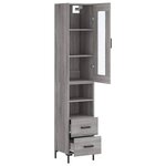 vidaXL Buffet haut Sonoma gris 34 5x34x180 cm Bois d'ingénierie