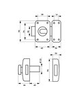 THIRARD - Verrou à bouton Transit 2 pour porte d'entrée  cylindre 40mm  4 clés  époxy blanc