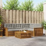 vidaXL Ensemble de canapés d'extérieur 5 Pièces Gris Naturel et Clair