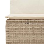 vidaXL Canapé de jardin avec coussin Beige Poly rotin