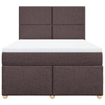 vidaXL Sommier à lattes de lit avec matelas Marron foncé 140x190 cm
