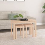 vidaXL Tables gigognes 3 Pièces Bois de pin massif