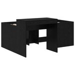 vidaXL Lit haut pour enfants avec bureau Noir Bois d'ingénierie
