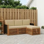 vidaXL Ensemble de canapés d'extérieur 4 Pièces Naturel et Beige