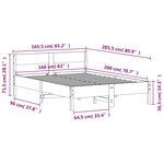 vidaXL Cadre de lit sans matelas blanc 160x200 cm bois de pin massif