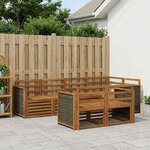 vidaXL Ensemble de canapé d'angle 6 Pièces Naturel Bois d'Acacia Massif