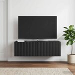 vidaXL Meuble TV mural 98 x 41 x 30 cm Noir Bois d'ingénierie