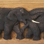 Décoration en bois à suspendre 3 Eléphants