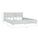 vidaXL Cadre de lit gris rotin naturel 180x200 cm