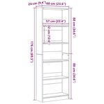 vidaXL Bibliothèque en Chêne Noir - 60 x 24 x 176 cm  Bois Ingénieré