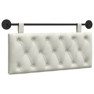 vidaXL Tête de lit suspendue Avec lumière LED Crème Velours