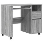 vidaXL Bureau d'ordinateur gris Gris sonoma Bois d'ingénierie Moyen