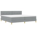 vidaXL Lit à ressort avec matelas & LED gris clair 200x200 cm en tissu