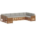 vidaXL Ensemble de canapés d'extérieur 10 pc Gris Naturel et Clair