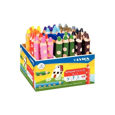 Pack de 48 crayons de couleur gros modules LYRA Groove Triple One + 2 taille-crayons