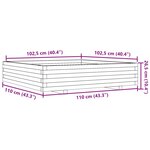 vidaXL Jardinière cire marron 110x110x26 5 cm bois de pin massif