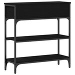 Table Console vidaXL Noir Chêne 72 5x25x75 cm Bois d'ingénierie & Acier