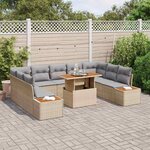 vidaXL Ensemble de salle à manger pour jardin 10 Pièces Beige et gris