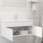 vidaXL Armoire d'évier avec lavabo intégré Blanc Aggloméré