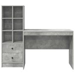 vidaXL Bureau avec rangement 2 Pièces Gris béton 100 x 50 x 76 cm