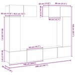vidaXL Set de Meubles TV 6 Pièces Bois ancien 200 x 30 x 150 cm