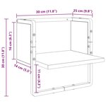 vidaXL Étagère Murale Chêne noir 30 x 25 x 30 cm Bois d'ingénierie