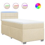 vidaXL Sommier à lattes de lit avec matelas Crème 90x200 cm Tissu