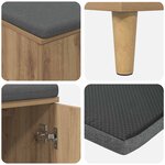 vidaXL Banc d'entrée avec coussin Chêne artisanal 80 x 38 x 46 cm