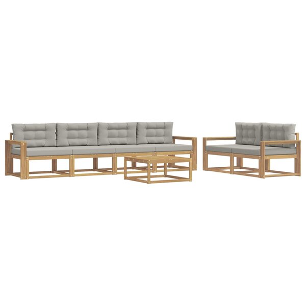vidaXL Ensemble de canapés d'extérieur 6 Pièces Blanc et gris clair