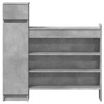 vidaXL Armoire à chaussures gris béton bois d'ingénierie